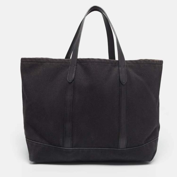 Pre Owned Ralph Lauren Black Canvas Embroidered Tote
