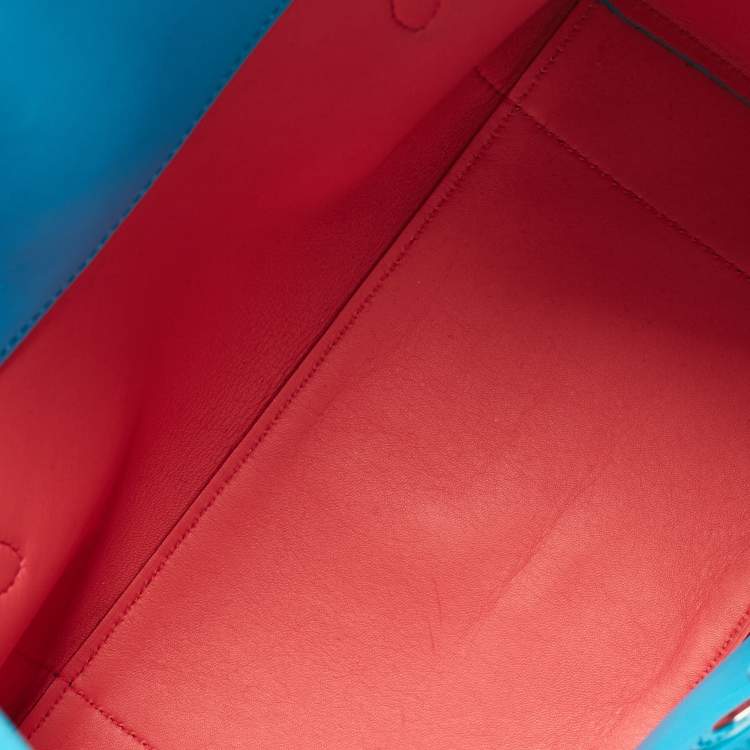 Pre Owned Ralph Lauren Turquoise Leather Soft Ricky 33 Tote