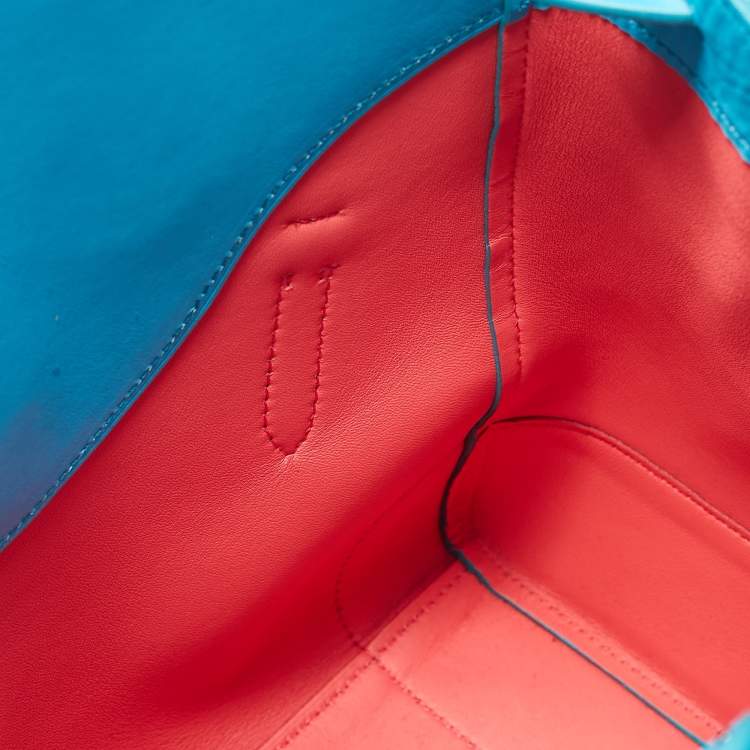 Pre Owned Ralph Lauren Turquoise Leather Soft Ricky 33 Tote