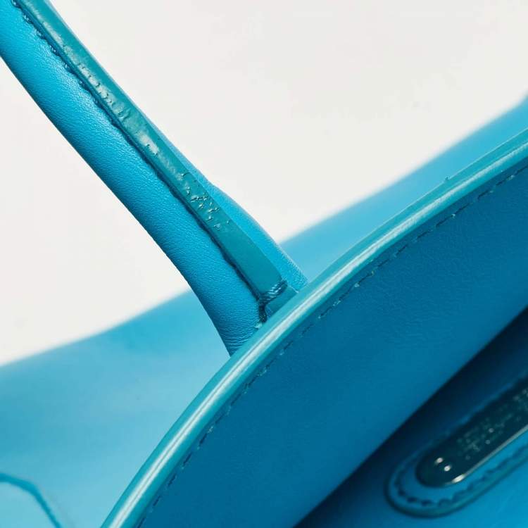 Pre Owned Ralph Lauren Turquoise Leather Soft Ricky 33 Tote