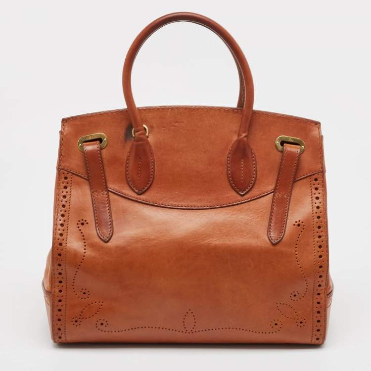 Pre Owned Ralph Lauren Brown Leather Ricky 33 Tote