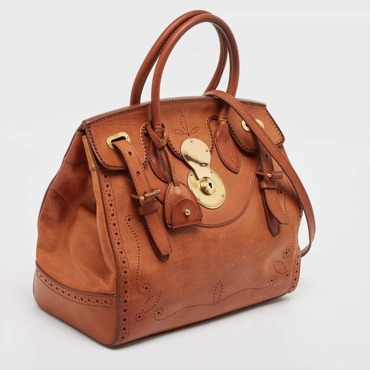 Pre Owned Ralph Lauren Brown Leather Ricky 33 Tote