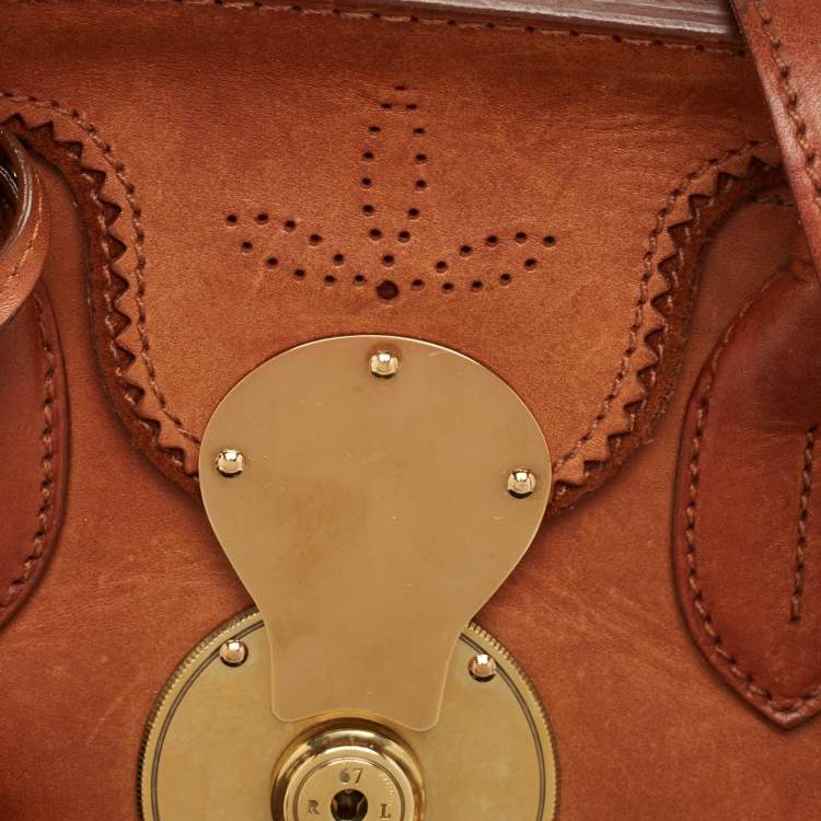 Pre Owned Ralph Lauren Brown Leather Ricky 33 Tote