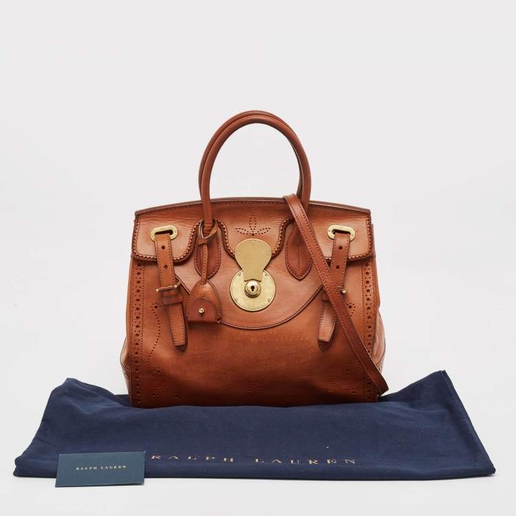 Pre Owned Ralph Lauren Brown Leather Ricky 33 Tote