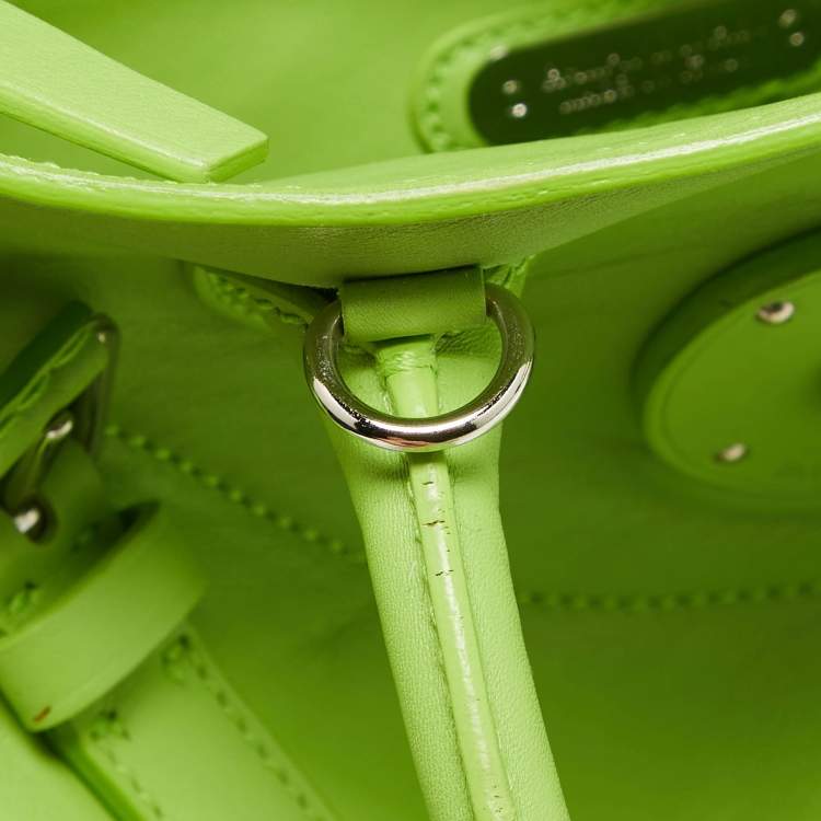 Pre Owned Ralph Lauren Apple Green Leather Ricky 33 Tote