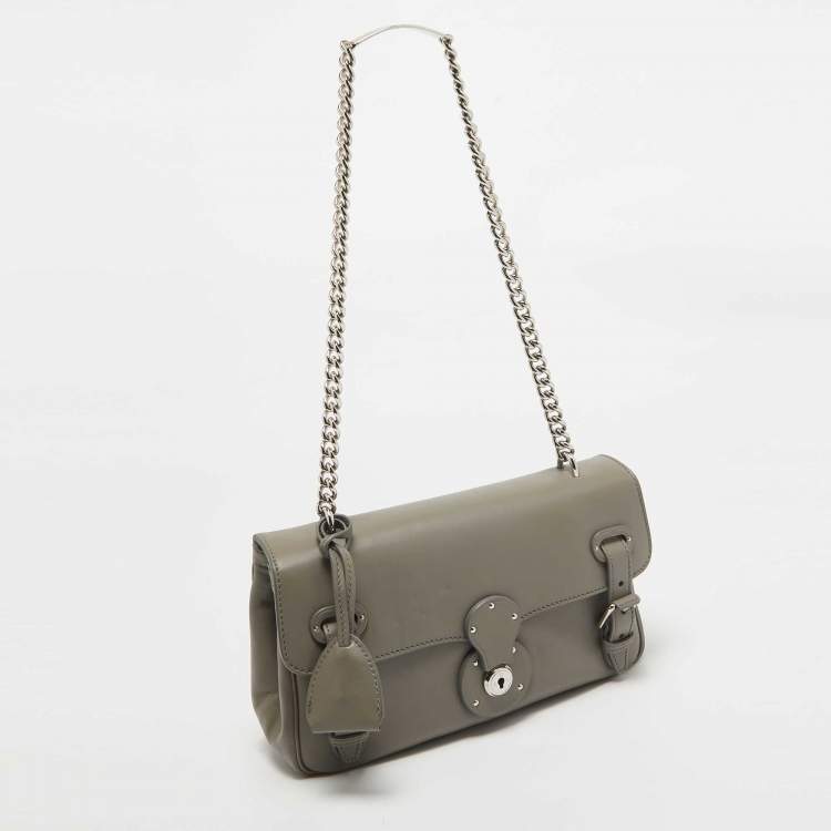 Pre Owned Ralph Lauren Grey Ricky Chain Shoulder Bag