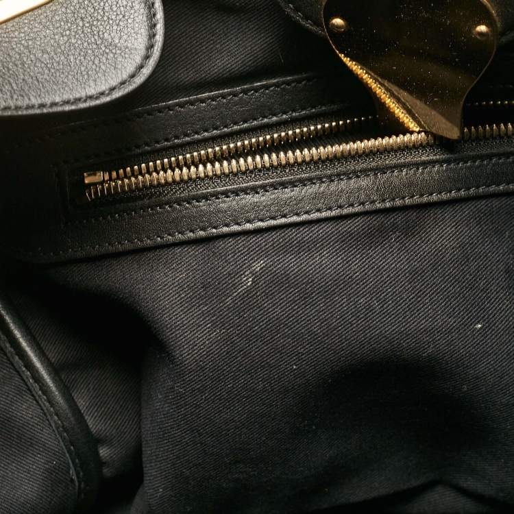 Pre Owned Ralph Lauren Black Leather Ricky 33 Tote