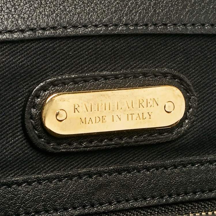 Pre Owned Ralph Lauren Black Leather Ricky 33 Tote