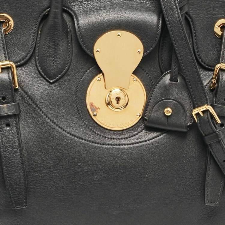 Pre Owned Ralph Lauren Black Leather Ricky 33 Tote