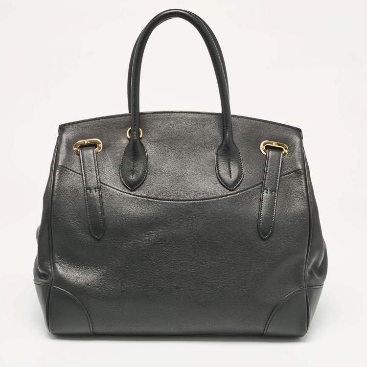Pre Owned Ralph Lauren Black Leather Ricky 33 Tote