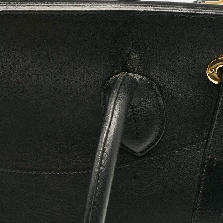 Pre Owned Ralph Lauren Black Leather Ricky 33 Tote