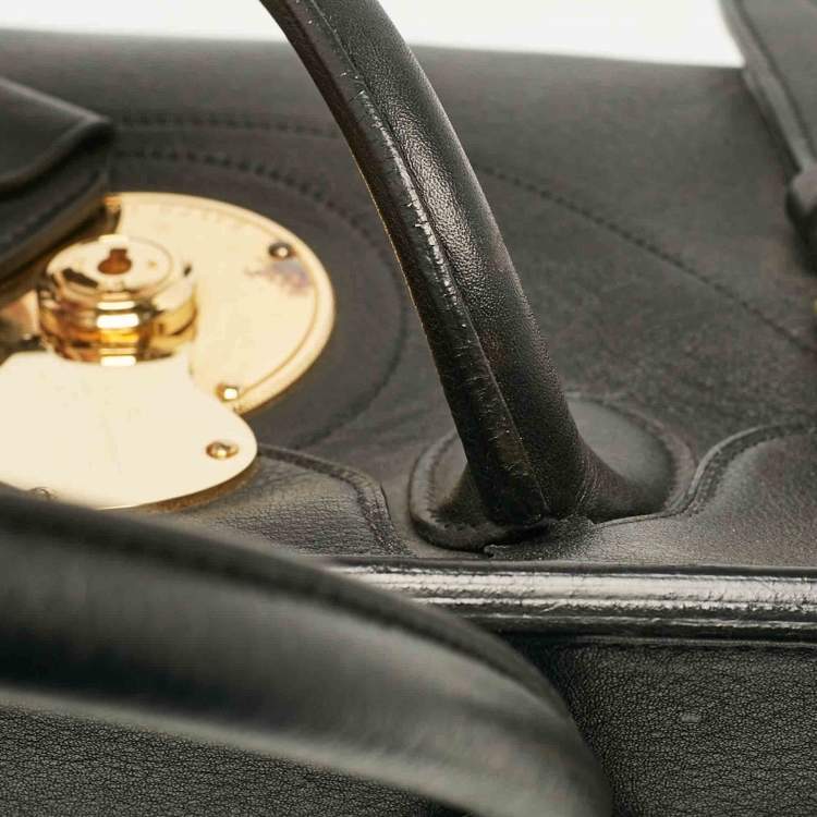 Pre Owned Ralph Lauren Black Leather Ricky 33 Tote