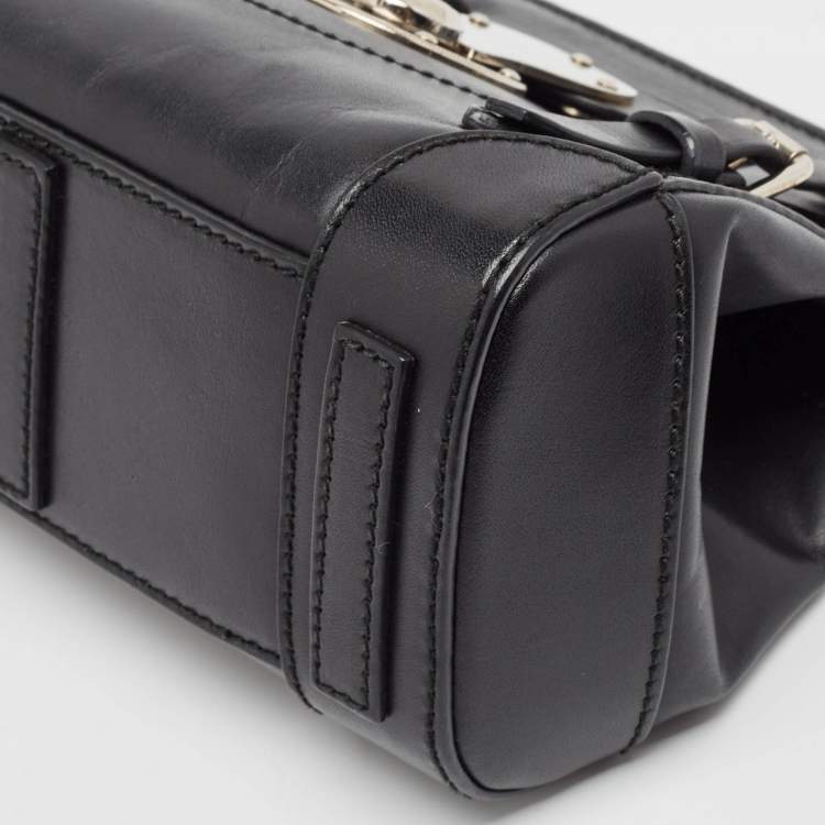 Pre Owned Ralph Lauren Black Leather Mini Ricky Crossbody Bag