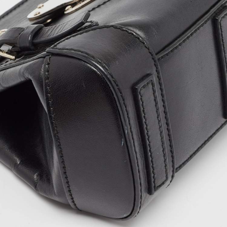 Pre Owned Ralph Lauren Black Leather Mini Ricky Crossbody Bag