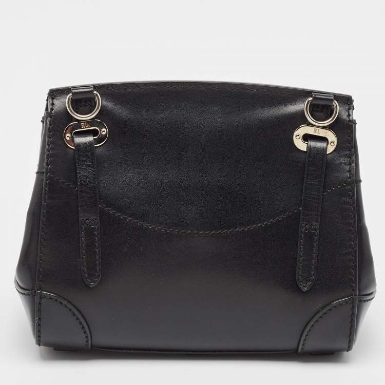 Pre Owned Ralph Lauren Black Leather Mini Ricky Crossbody Bag