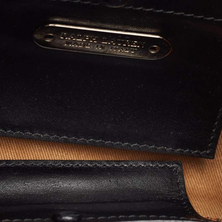 Pre Owned Ralph Lauren Black Leather Mini Ricky Crossbody Bag