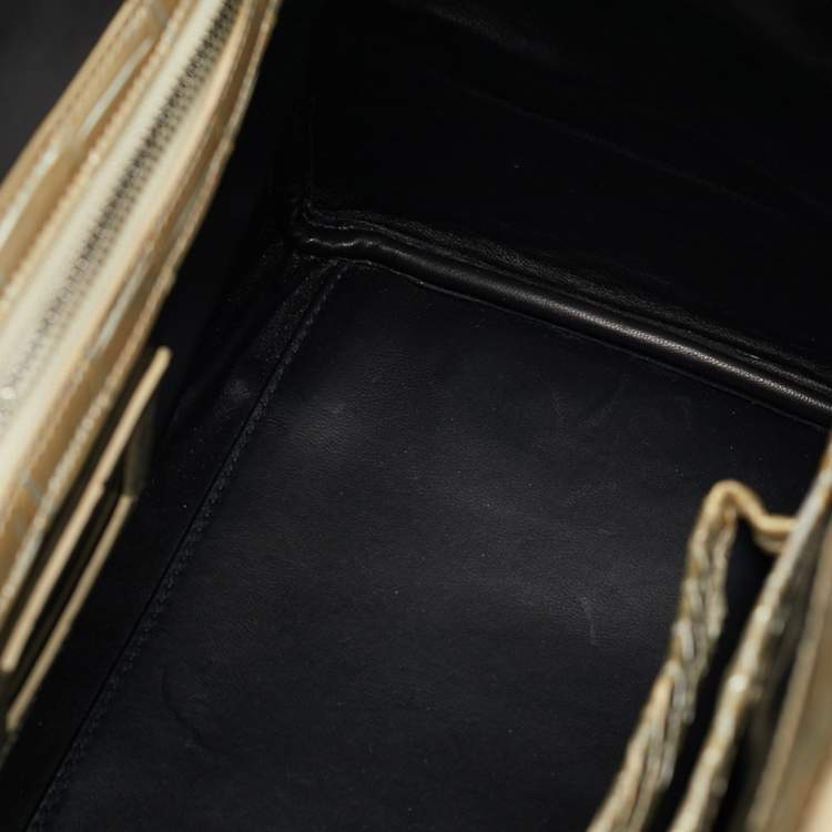 Pre Owned Ralph Lauren Gold Alligator Ricky 33 Tote