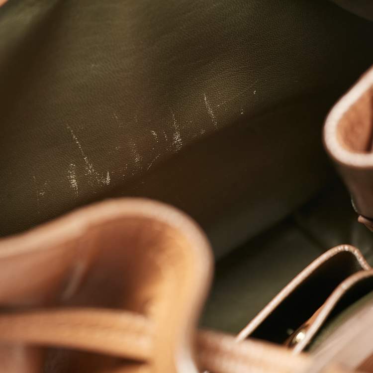 Pre Owned Ralph Lauren Brown Leather Ricky Drawstring Bucket Bag