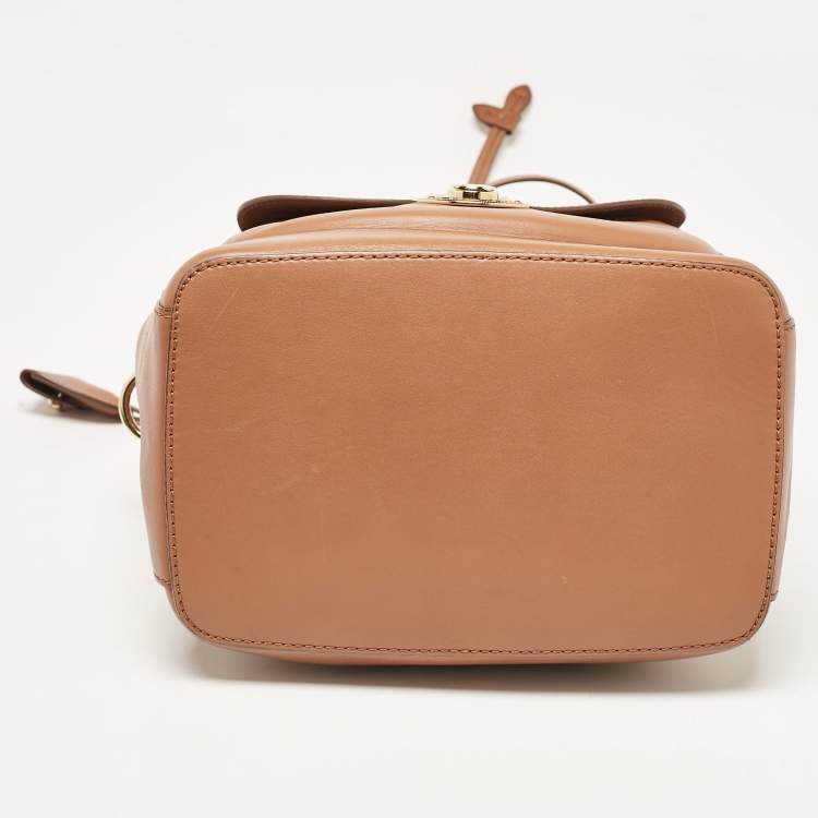 Pre Owned Ralph Lauren Brown Leather Ricky Drawstring Bucket Bag