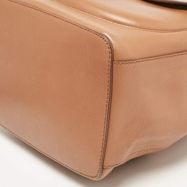 Pre Owned Ralph Lauren Brown Leather Ricky Drawstring Bucket Bag