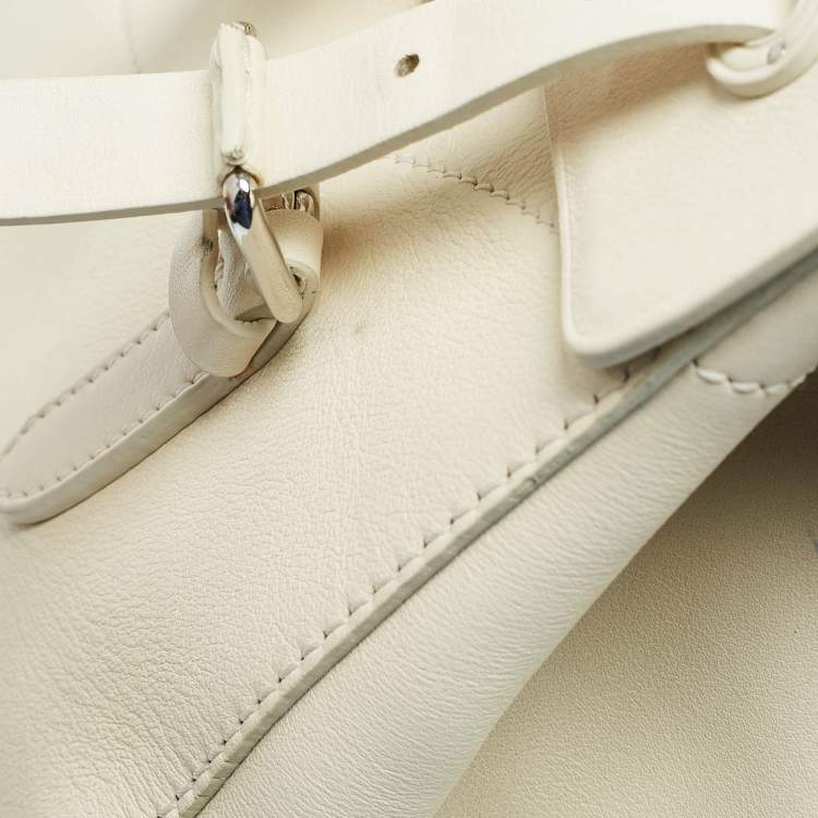 Pre Owned Ralph Lauren Light Cream Leather Soft Ricky 33 Tote