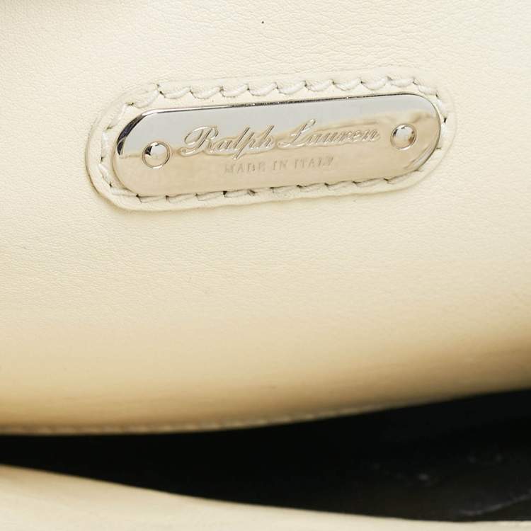 Pre Owned Ralph Lauren Light Cream Leather Soft Ricky 33 Tote