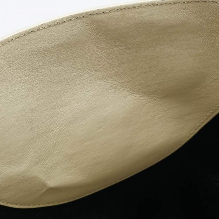 Pre Owned Ralph Lauren Light Cream Leather Soft Ricky 33 Tote