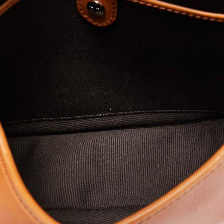 Pre Owned Ralph Lauren Brown Leather Ricky Flap Crossbody Bag