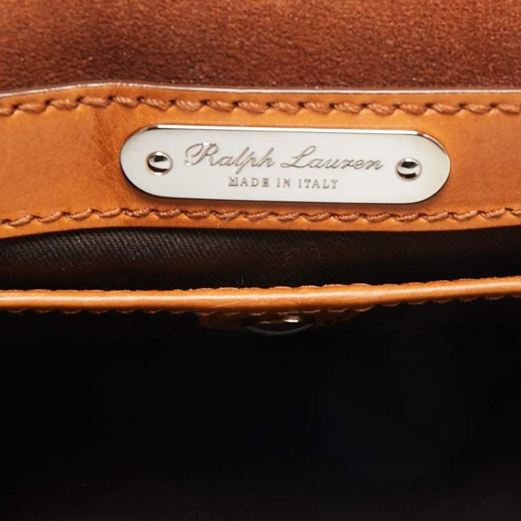 Pre Owned Ralph Lauren Brown Leather Ricky Flap Crossbody Bag