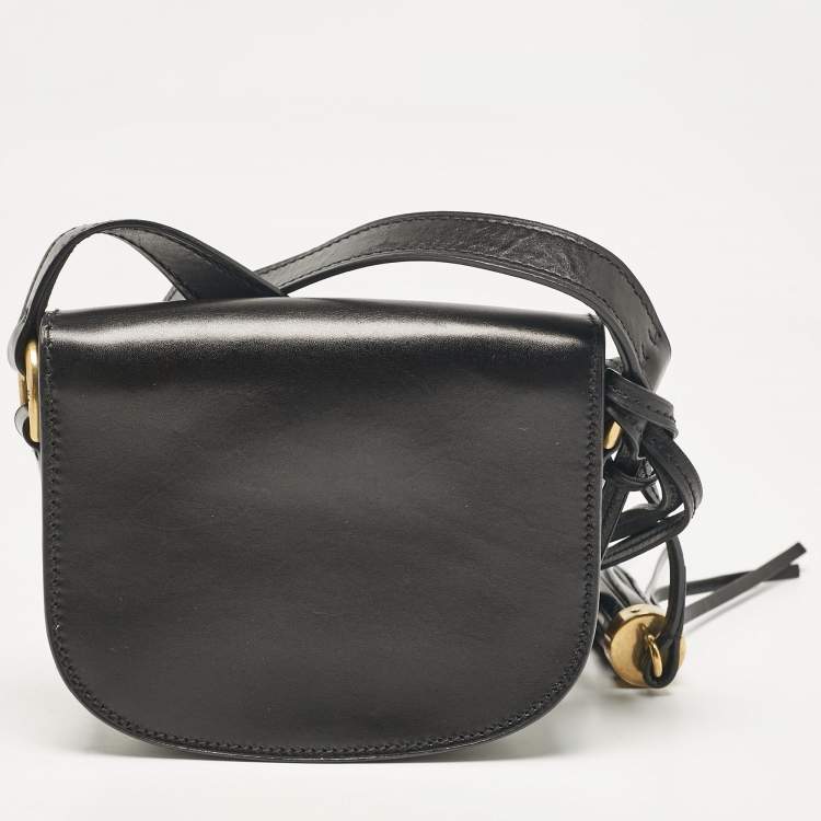 Pre Owned Ralph Lauren Black Leather Ricky Tassel Crossbody Bag