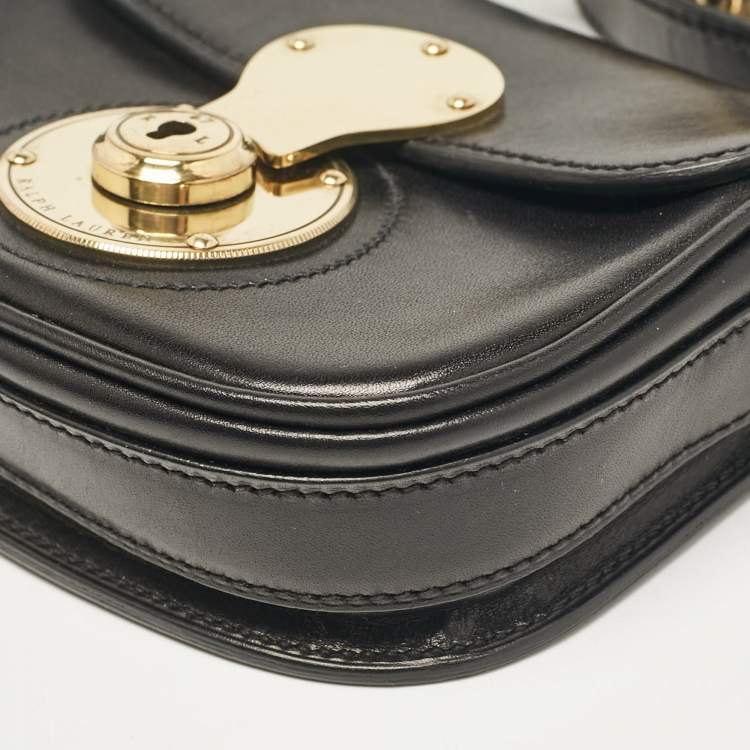 Pre Owned Ralph Lauren Black Leather Ricky Tassel Crossbody Bag