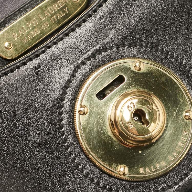 Pre Owned Ralph Lauren Black Leather Ricky Tassel Crossbody Bag
