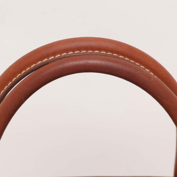 Pre Owned Ralph Lauren Gold Leather East/West Ricky 40 Top Handle Bag