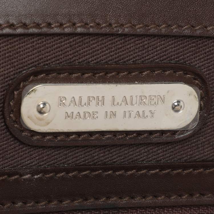 Pre Owned Ralph Lauren Cream/Brown Leather Ricky 33 Tote