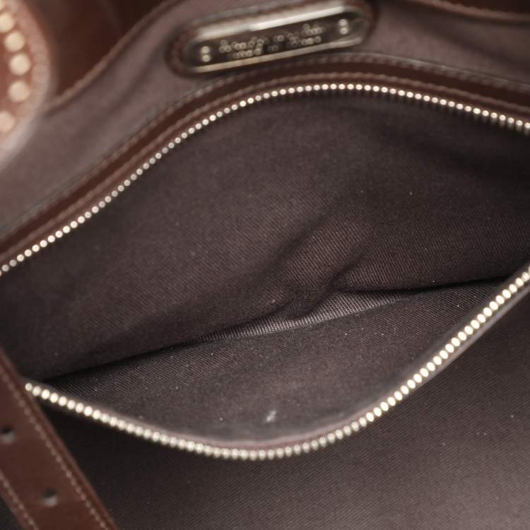 Pre Owned Ralph Lauren Cream/Brown Leather Ricky 33 Tote