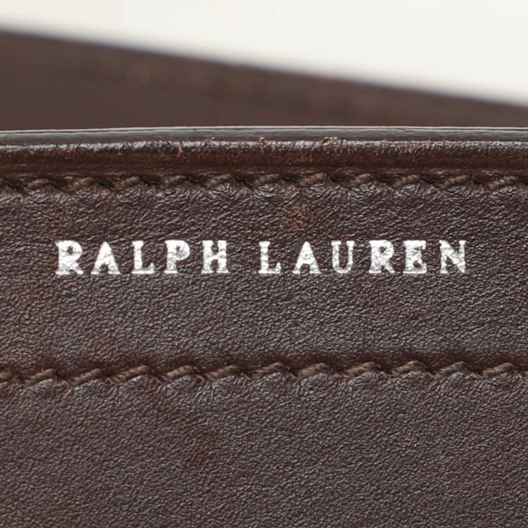 Pre Owned Ralph Lauren Cream/Brown Leather Ricky 33 Tote