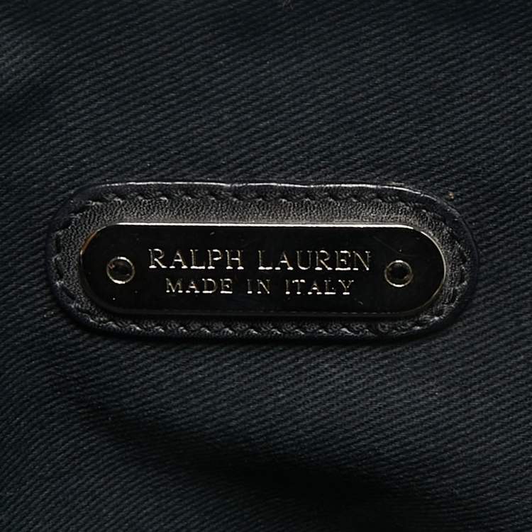Pre Owned Ralph Lauren Black Leather Dome Zip Satchel