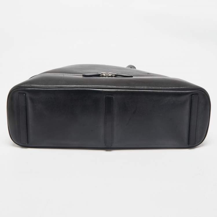 Pre Owned Ralph Lauren Black Leather Dome Zip Satchel