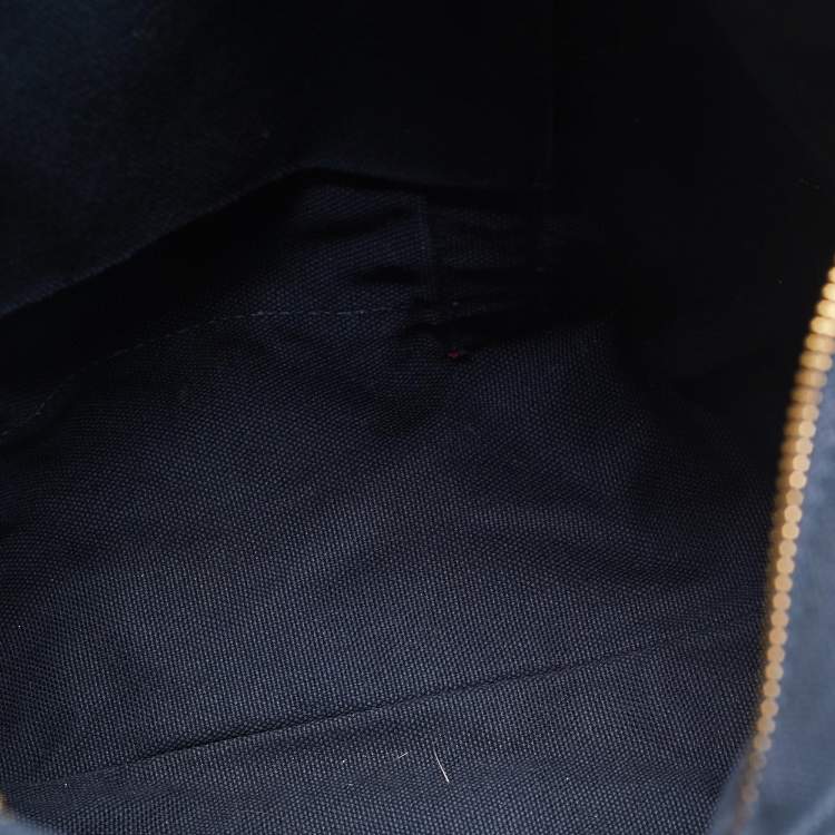 Pre Owned Ralph Lauren Navy Blue/Red Canvas Embroidered Tote
