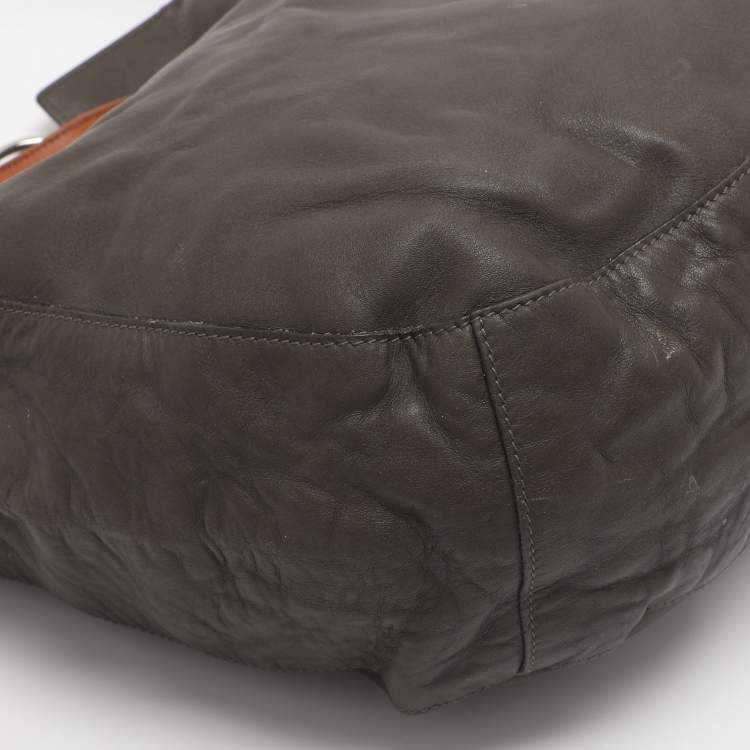 Pre Owned Ralph Lauren Green Leather Hobo