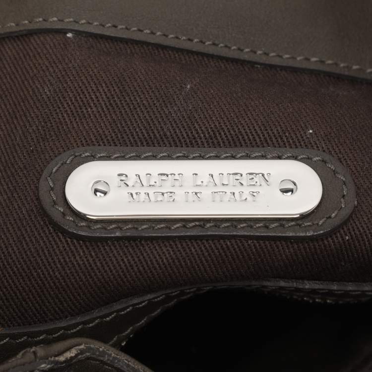 Pre Owned Ralph Lauren Green Leather Hobo