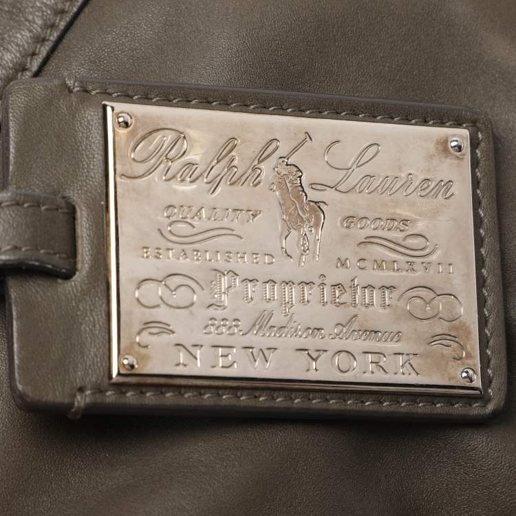 Pre Owned Ralph Lauren Green Leather Hobo