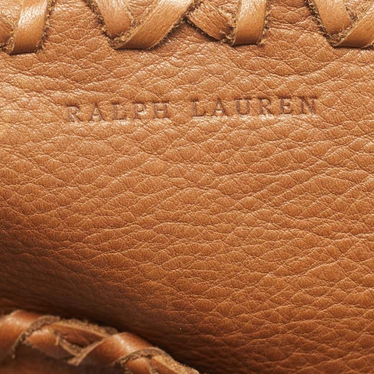 Pre Owned Ralph Lauren Brown Leather Fringe Flap Bag