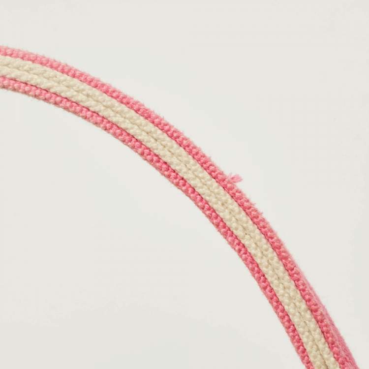 Pre Owned Ralph Lauren Pink/Ivory Canvas Tote