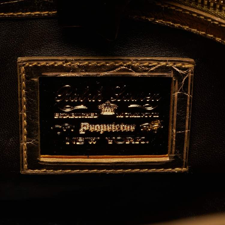 مملوكة مسبقًا Ralph Lauren Gold Alligator Embossed Leather Ricky 40 Tote