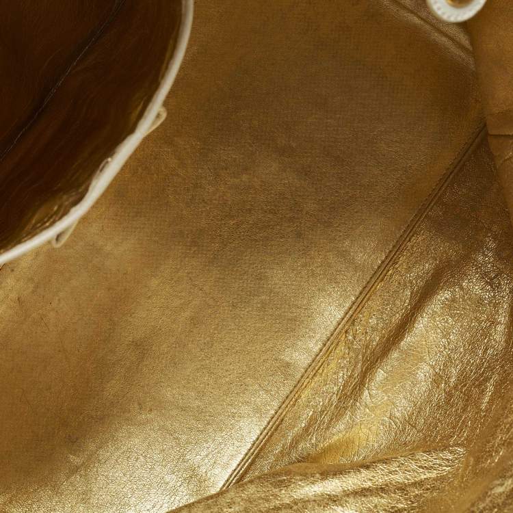 Pre Owned Ralph Lauren Limited Edition Zip White Ostrich Leather Satchel