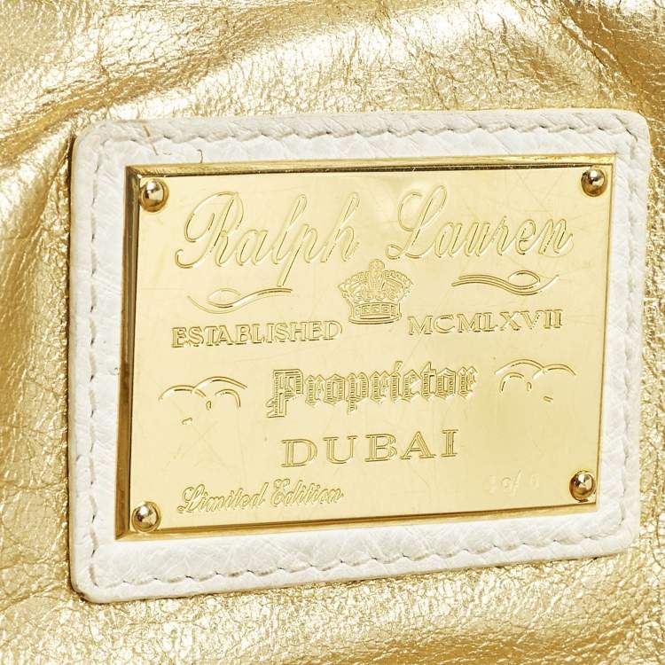 Pre Owned Ralph Lauren Limited Edition Zip White Ostrich Leather Satchel