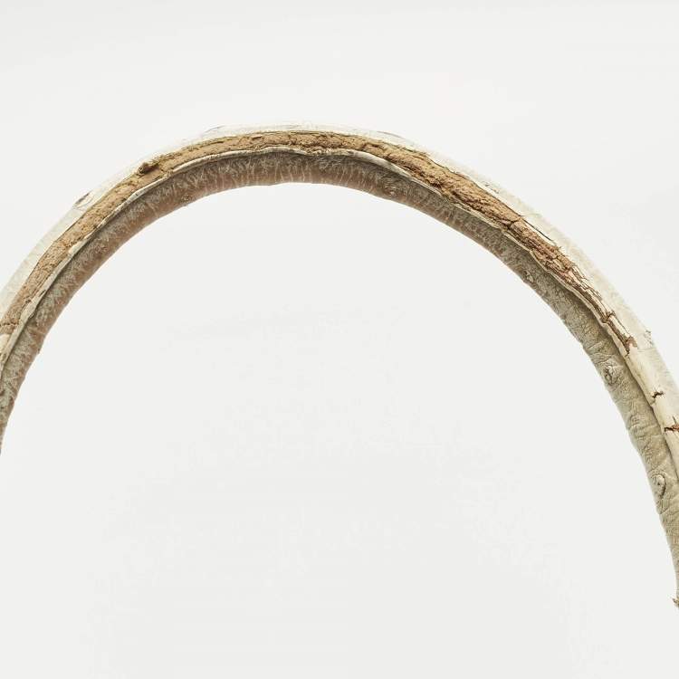 Pre Owned Ralph Lauren Limited Edition Zip White Ostrich Leather Satchel