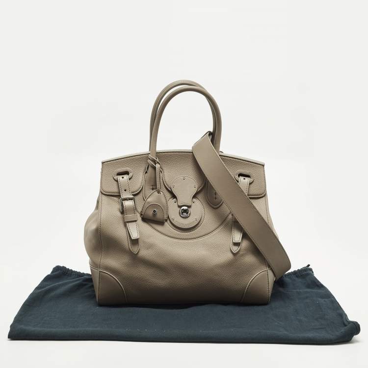 Pre Owned Ralph Lauren Ricky 33 Beige Leather Tote