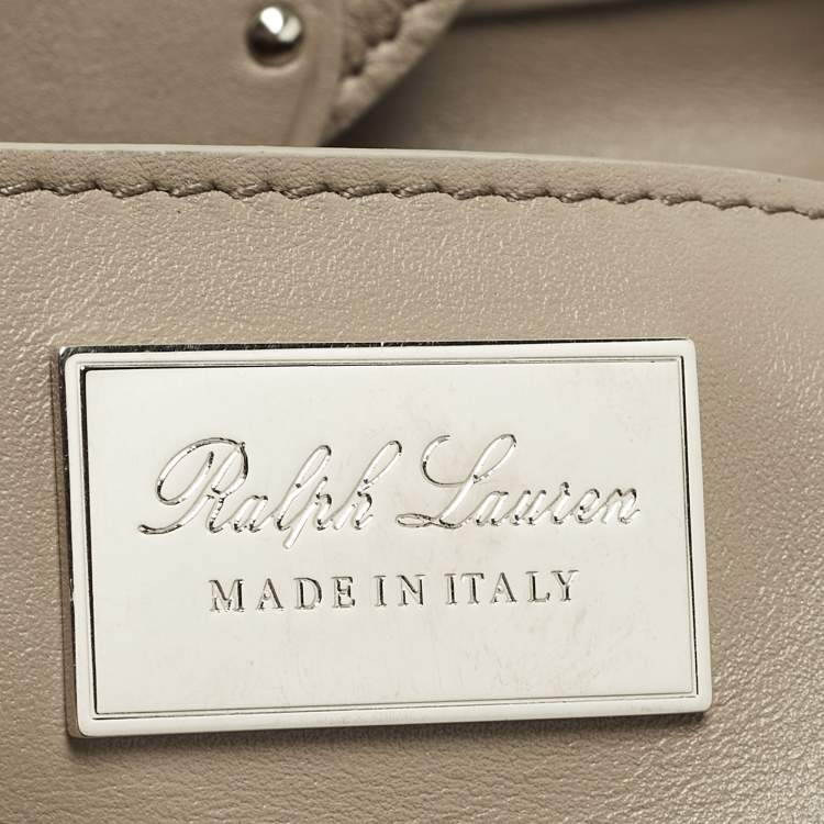 Pre Owned Ralph Lauren Ricky 33 Beige Leather Tote